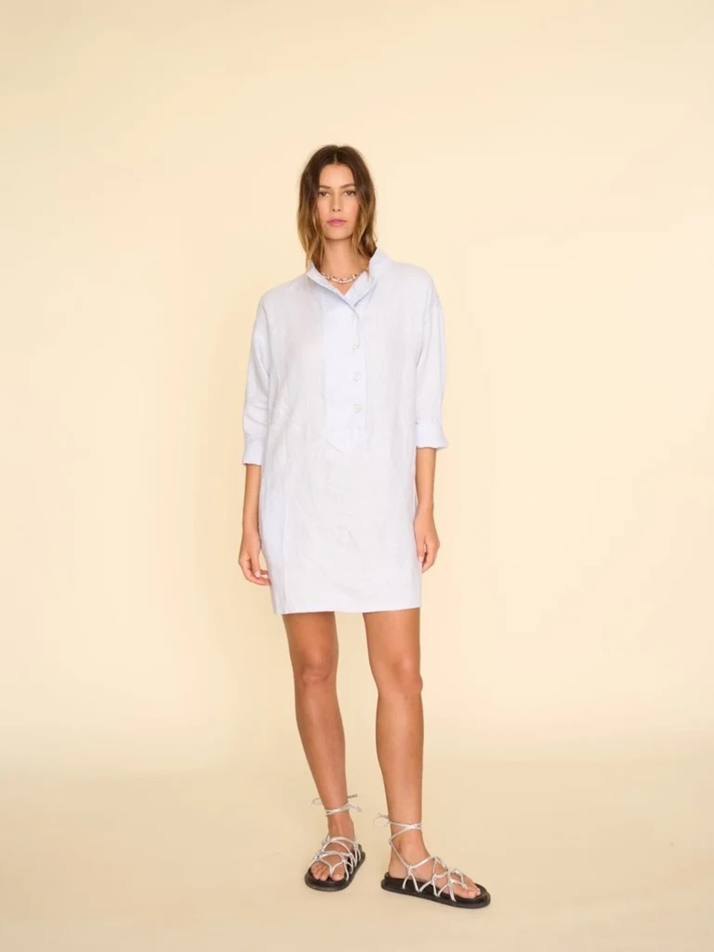 NWT Xirena Dover Dress Dusky Blue Sz XS 100% Linen